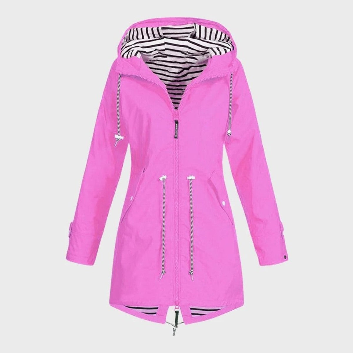 Harriet | Women's Hooded Rain Jacket | Drawstring Waist · Eltrendio