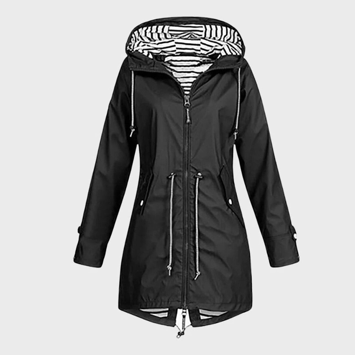 Harriet | Women's Hooded Rain Jacket | Drawstring Waist · Eltrendio