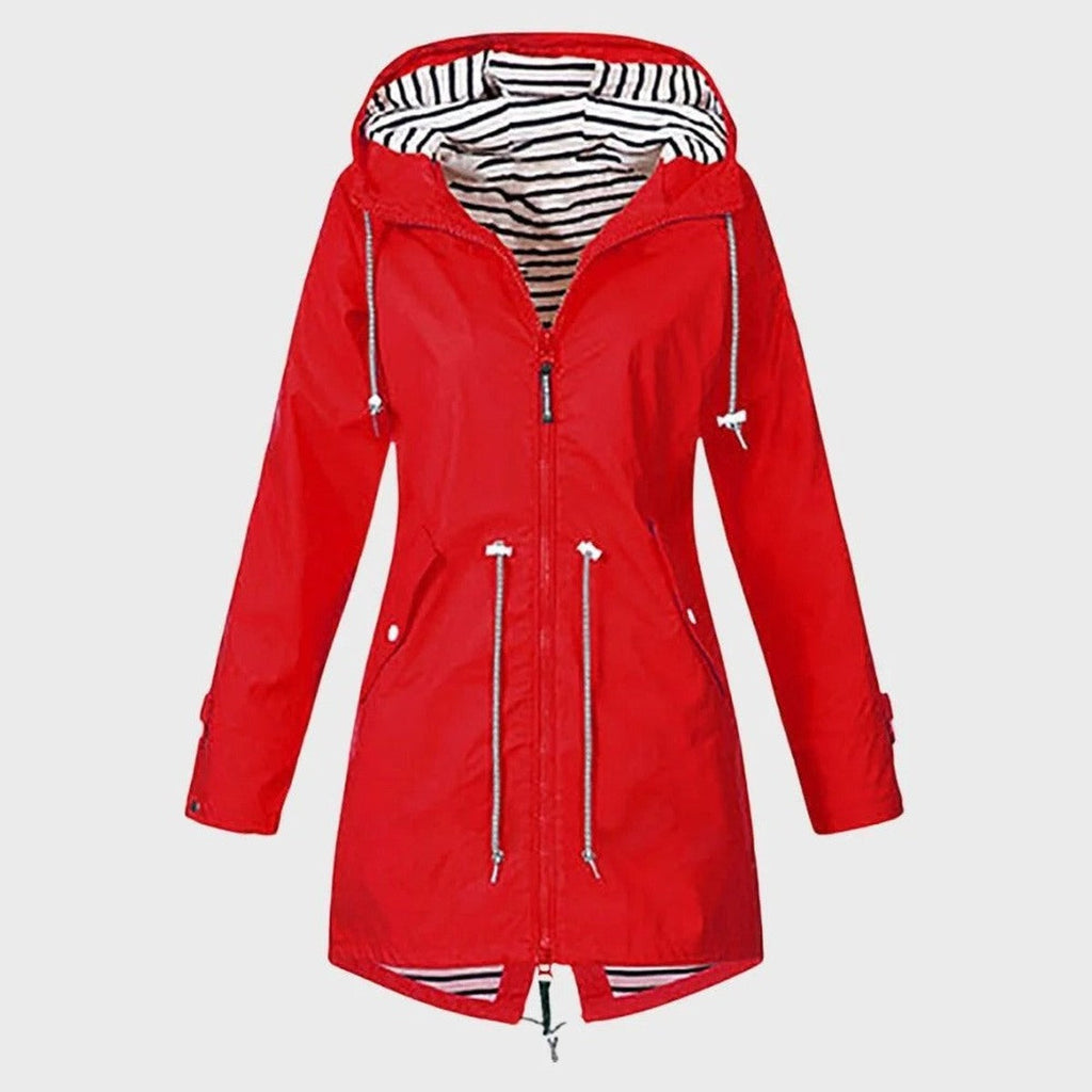 Harriet | Women's Hooded Rain Jacket | Drawstring Waist · Eltrendio