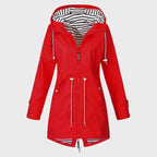 Harriet | Women's Hooded Rain Jacket | Drawstring Waist · Eltrendio