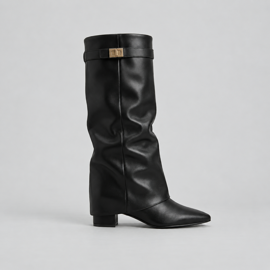 Harriet | Women's Knee-High Boots | Suede Fold-Over · Eltrendio