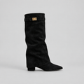 Harriet | Women's Knee-High Boots | Suede Fold-Over · Eltrendio