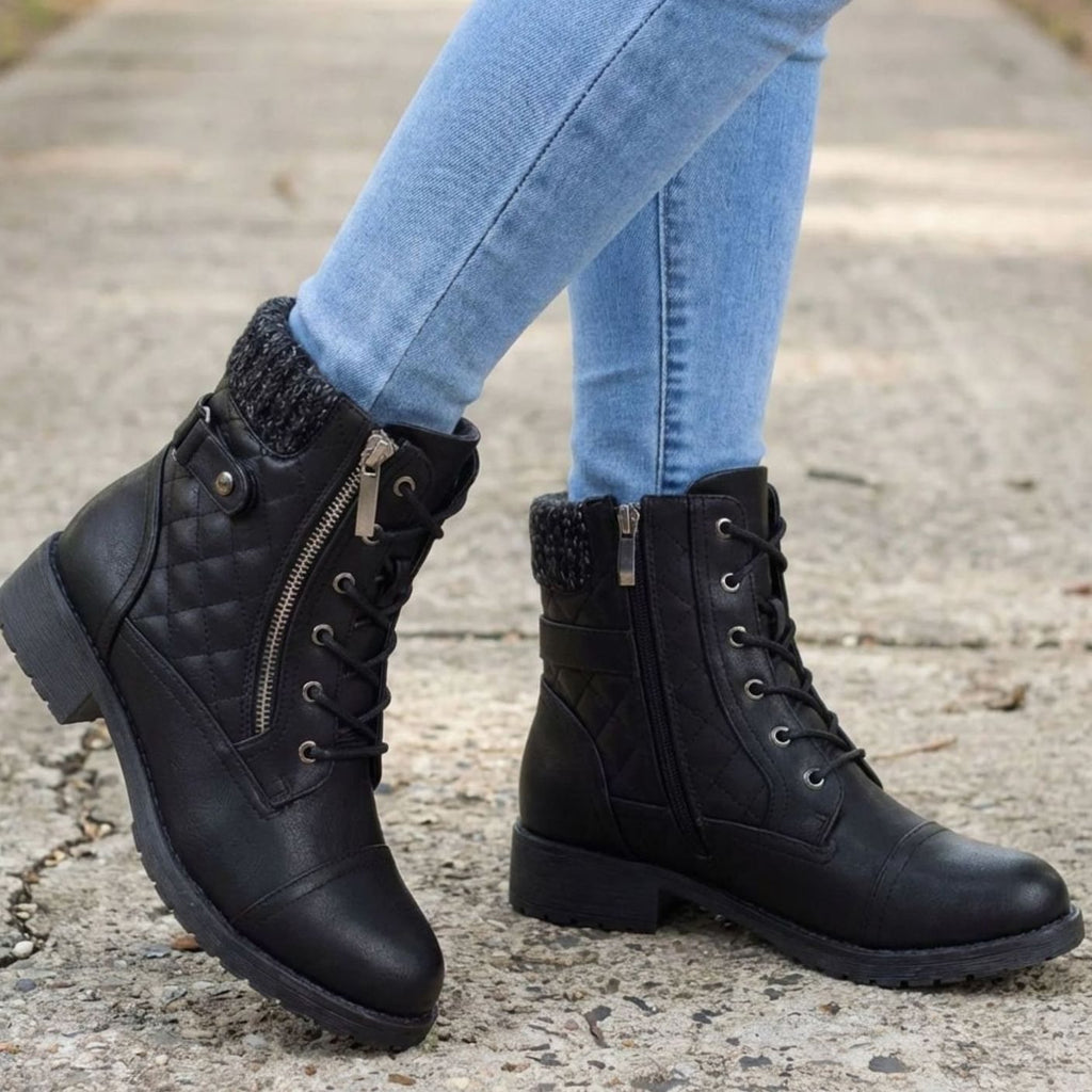 Harriet | Women's Lace-Up Ankle Boots | Side Zip · Eltrendio