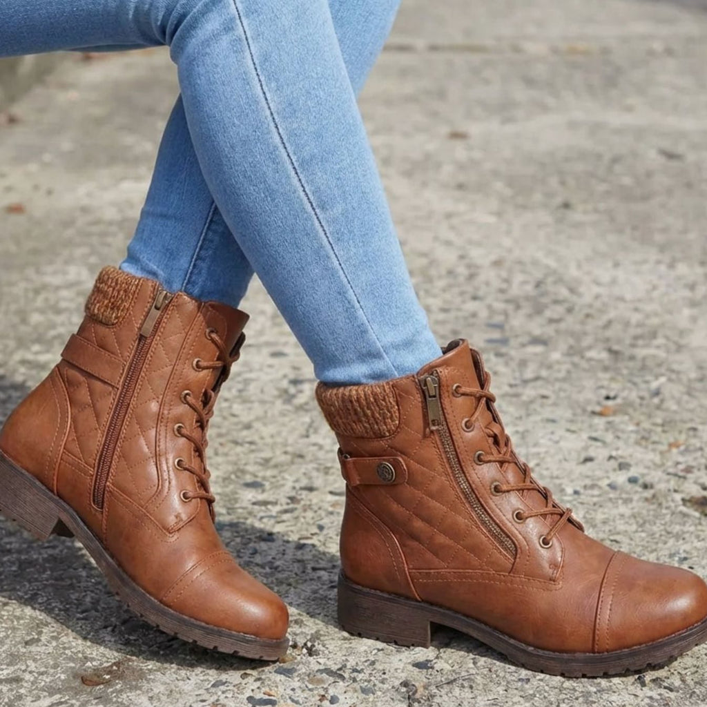 Harriet | Women's Lace-Up Ankle Boots | Side Zip · Eltrendio