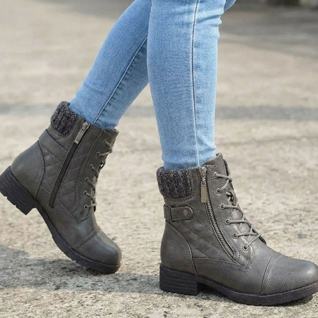 Harriet | Women's Lace-Up Ankle Boots | Side Zip · Eltrendio