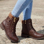 Harriet | Women's Lace-Up Ankle Boots | Side Zip · Eltrendio