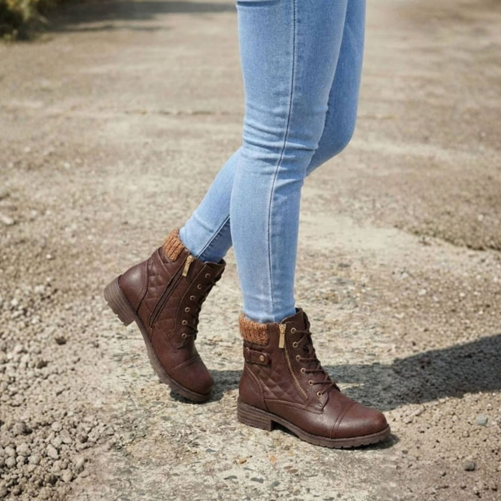 Harriet | Women's Lace-Up Ankle Boots | Side Zip · Eltrendio