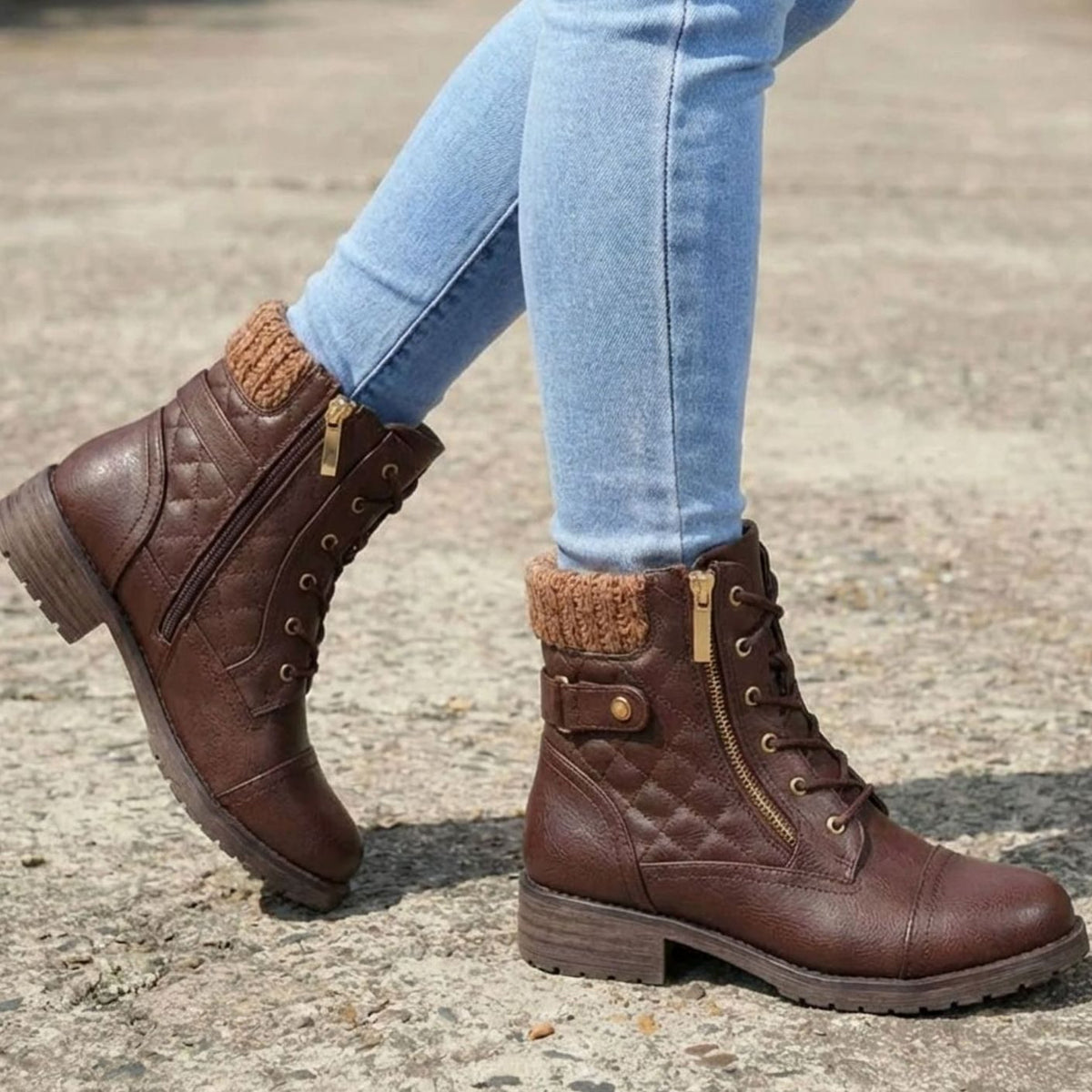 Harriet | Women's Lace-Up Ankle Boots | Side Zip · Eltrendio