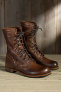 Harriet | Women's Lace-Up Boots | Fold-Over Cuff -  Eltrendio