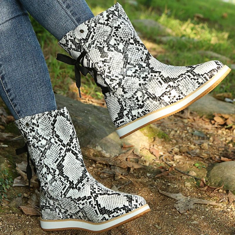 Harriet | Women's Lace-Up Boots | Mid-Calf · Eltrendio
