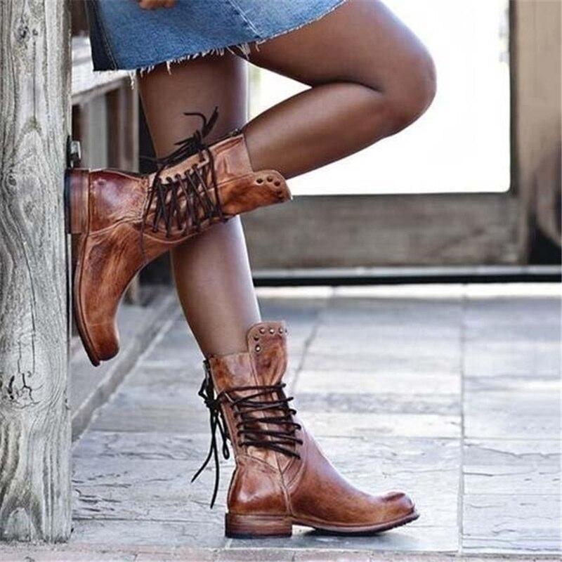 Harriet | Women's Lace-Up Boots | Studded Detail · Eltrendio