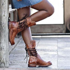 Harriet | Women's Lace-Up Boots | Studded Detail · Eltrendio