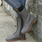 Harriet | Women's Lace-Up Mid-Calf Boots | Side Zip · Eltrendio