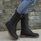 Harriet | Women's Lace-Up Mid-Calf Boots | Side Zip · Eltrendio