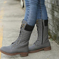 Harriet | Women's Lace-Up Mid-Calf Boots | Side Zip · Eltrendio