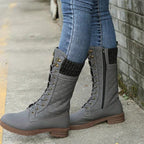 Harriet | Women's Lace-Up Mid-Calf Boots | Side Zip · Eltrendio