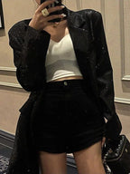 Harriet | Women's Oversized Sequin Blazer | Notch Lapel · Eltrendio