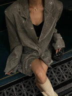 Harriet | Women's Oversized Sequin Blazer | Notch Lapel · Eltrendio