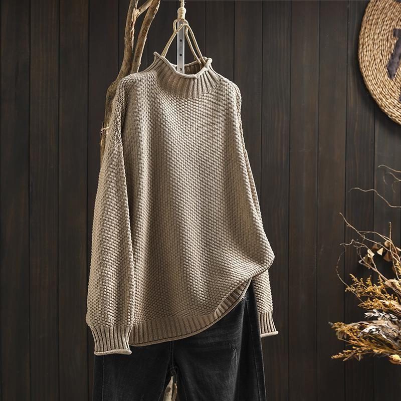 Harriet | Women's Oversized Turtleneck Jumper | Ribbed Cuffs · Eltrendio