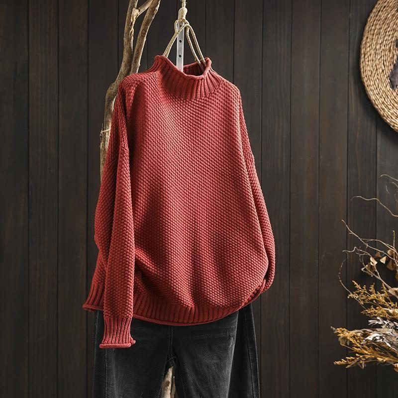 Harriet | Women's Oversized Turtleneck Jumper | Ribbed Cuffs · Eltrendio