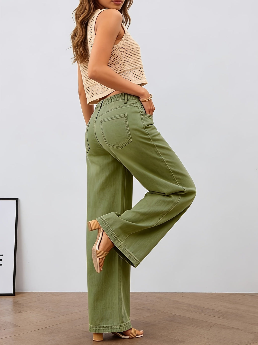 Harriet | Women's Wide-Leg Jeans | Drawstring Waist · Eltrendio