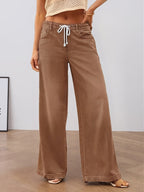 Harriet | Women's Wide-Leg Jeans | Drawstring Waist · Eltrendio