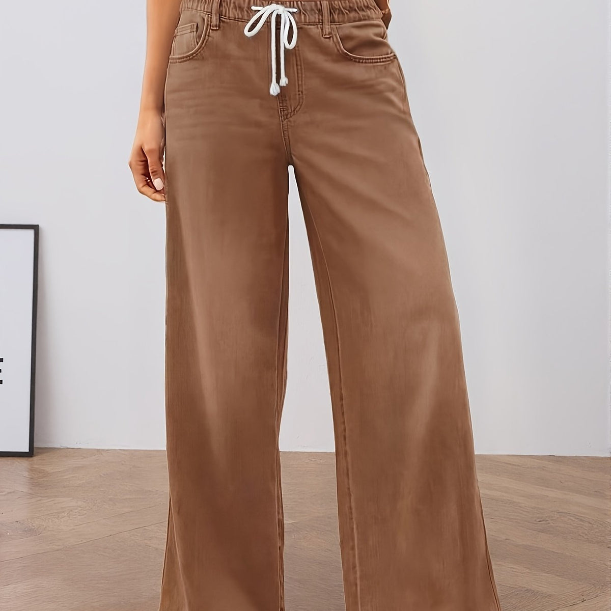 Harriet | Women's Wide-Leg Jeans | Drawstring Waist · Eltrendio