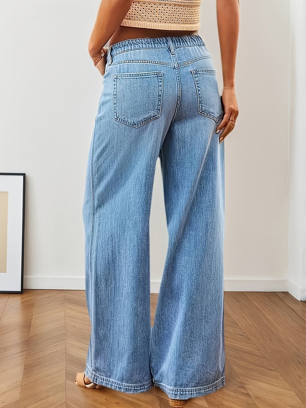 Harriet | Women's Wide-Leg Jeans | Drawstring Waist · Eltrendio