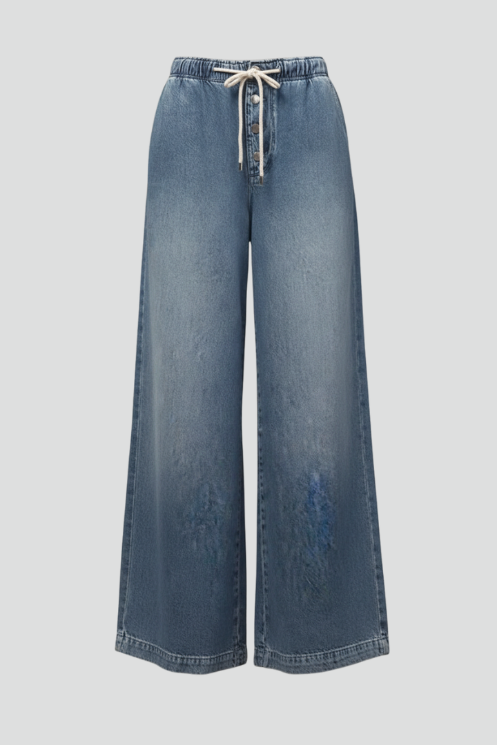 Harriet | Women's Wide-Leg Jeans | Drawstring Waist · Eltrendio