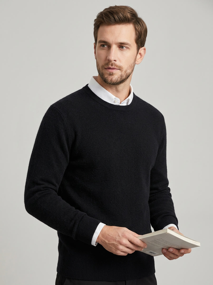 Harrison | Men's Round Neck Pullover | Fine Knit-Eltrendio