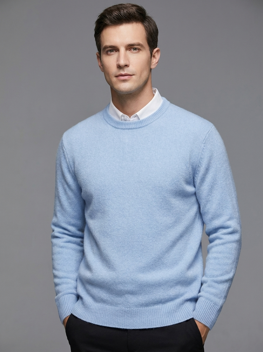 Harrison | Men's Round Neck Pullover | Fine Knit-Eltrendio