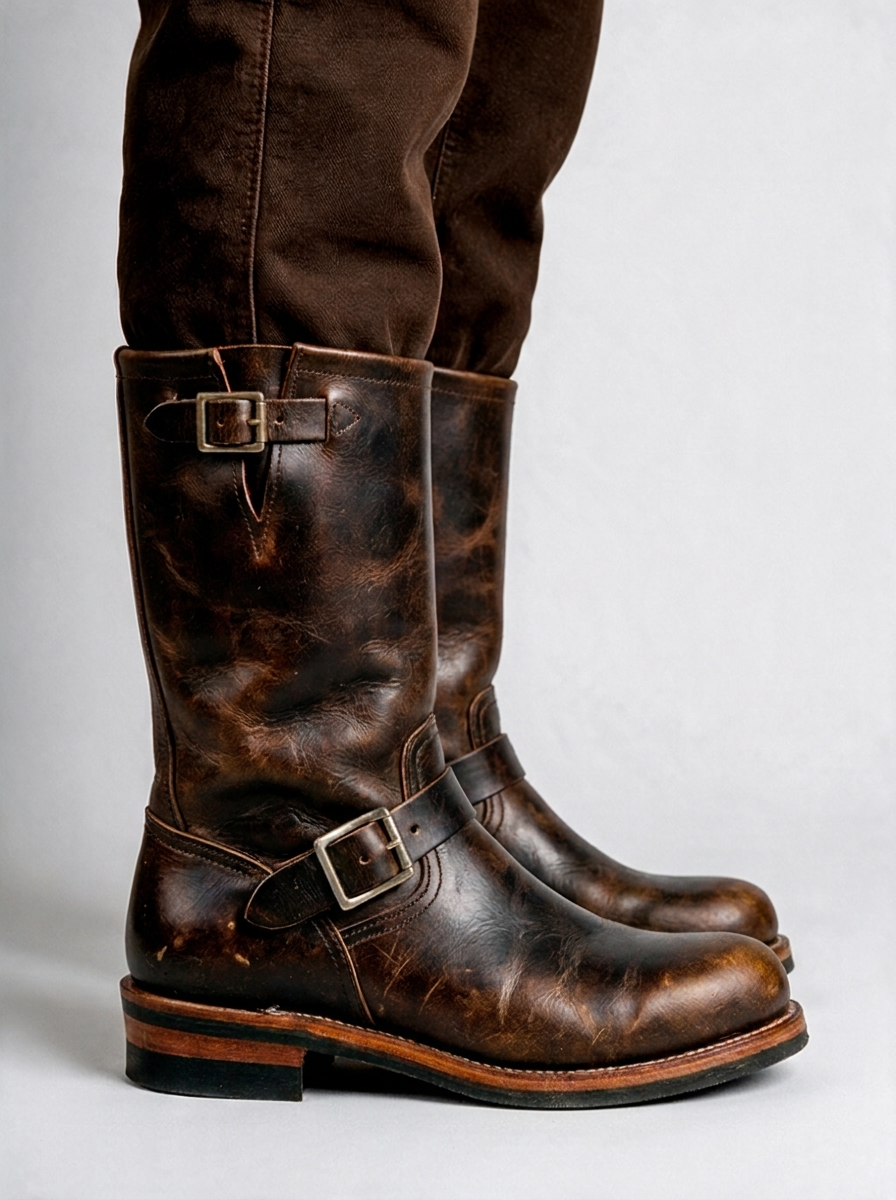 Harrison | Men's Engineer Boots | Buckled Leather-Eltrendio