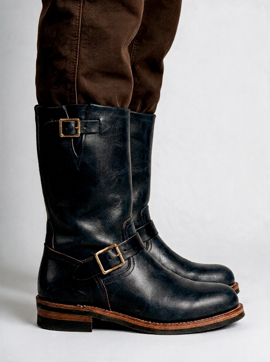 Harrison | Men's Engineer Boots | Buckled Leather-Eltrendio