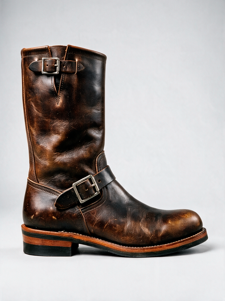 Harrison | Men's Engineer Boots | Buckled Leather-Eltrendio