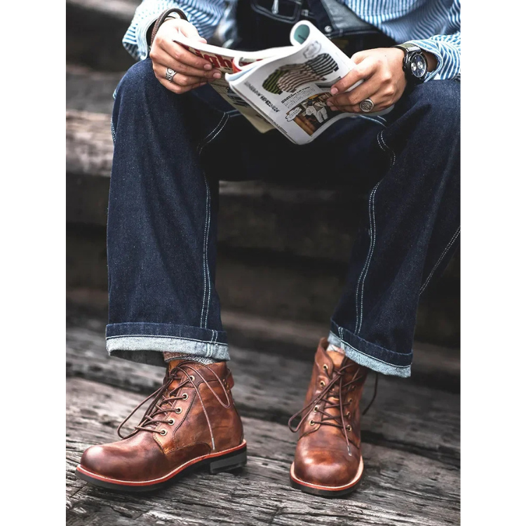 Harrison | Men's Lace-Up Ankle Boots | Leather · Eltrendio