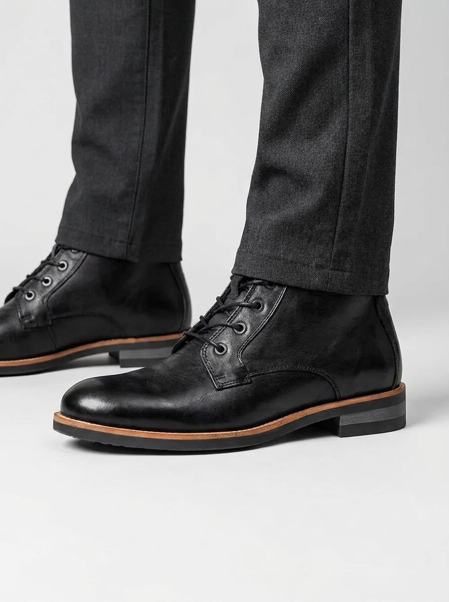 Harrison | Men's Lace-Up Ankle Boots | Leather-Eltrendio