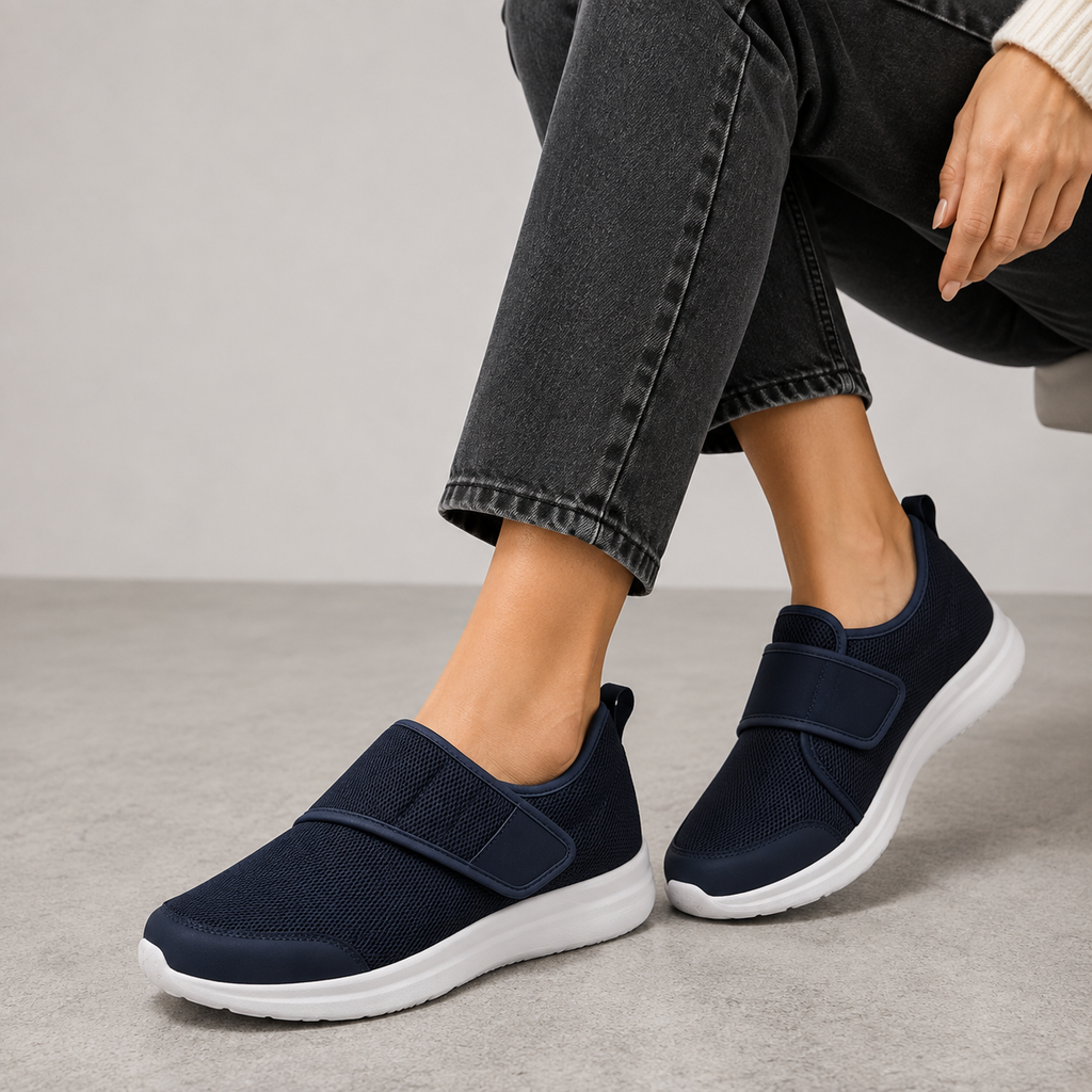Hazel | Women's Slip-On Trainers | Touch-Fasten Strap · Eltrendio