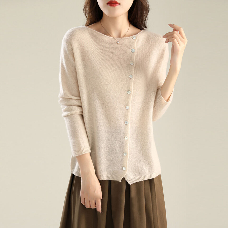 Heather | Women's Boat-Neck Cardigan | Button Front · Eltrendio