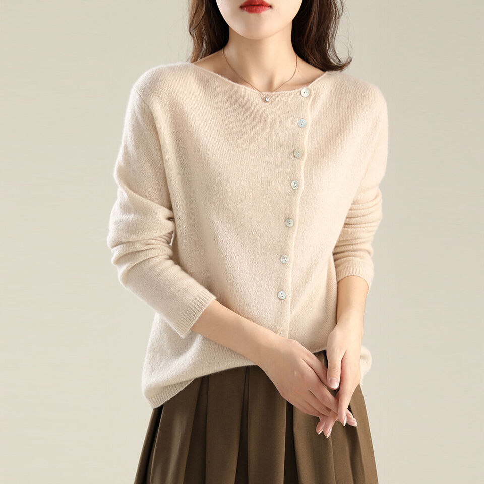Heather | Women's Boat-Neck Cardigan | Button Front · Eltrendio