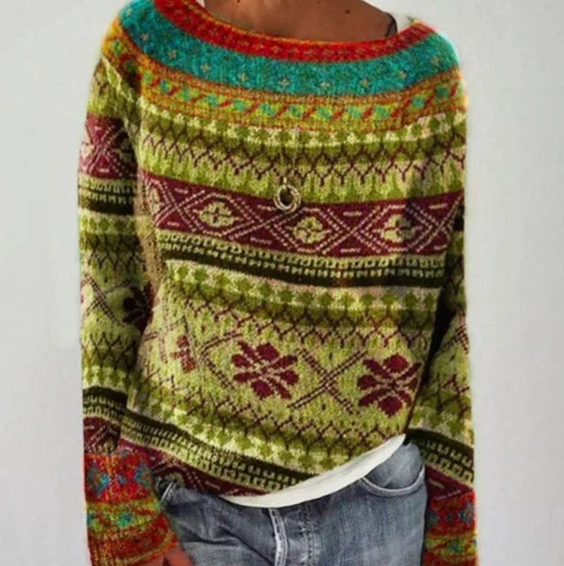 Heather | Women's Crew Neck Jumper | Fair Isle · Eltrendio