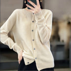 Heather | Women's Crewneck Cardigan | Button-Front · Eltrendio