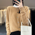 Heather | Women's Crewneck Cardigan | Button-Front · Eltrendio