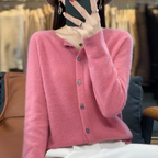 Heather | Women's Crewneck Cardigan | Button-Front · Eltrendio