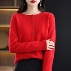 Heather | Women's Crewneck Cardigan | Button-Front · Eltrendio