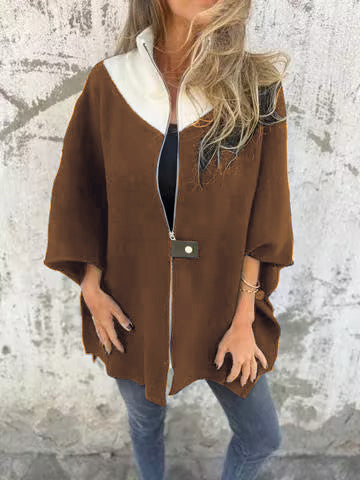 Heather | Women's Hooded Jacket | Contrast Trim · Eltrendio
