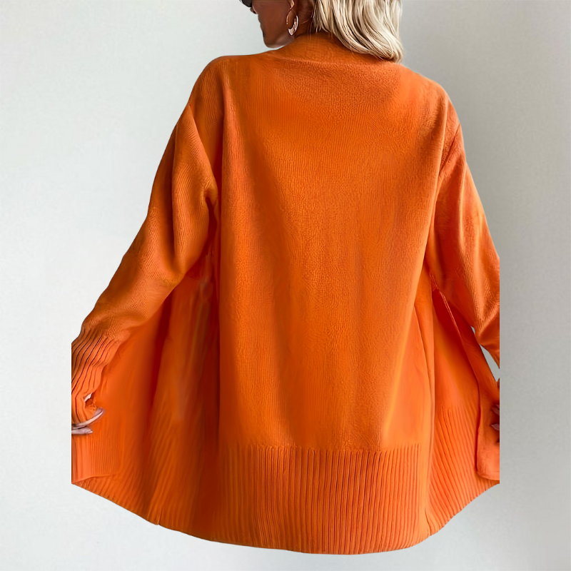 Heather | Women's Open-Front Cardigan | Ribbed Trim · Eltrendio