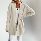 Heather | Women's Open-Front Cardigan | Ribbed Trim · Eltrendio
