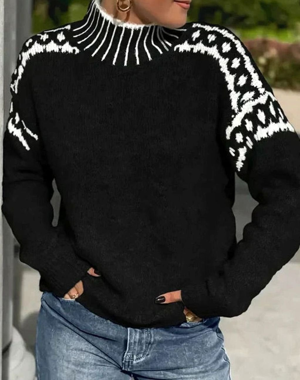Heather | Women's Turtleneck Jumper | Fair Isle · Eltrendio