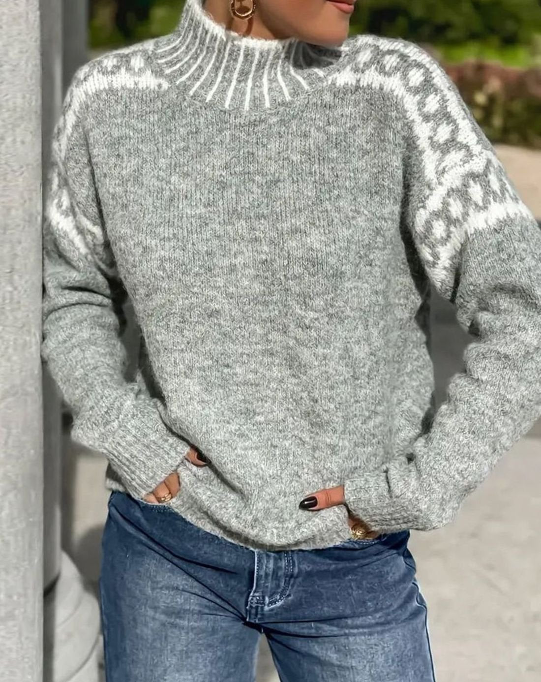 Heather | Women's Turtleneck Jumper | Fair Isle · Eltrendio