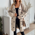 Heidi | Women's Longline Cardigan | Heart Print · Eltrendio
